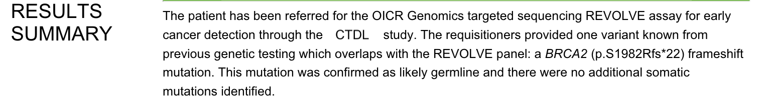 TAR Results Summary Section